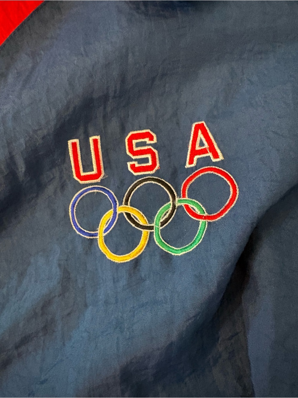 Starter Windbreaker Jacket Mens Large Blue USA Olympic Eagle Vintage 90s - Picture 5 of 9